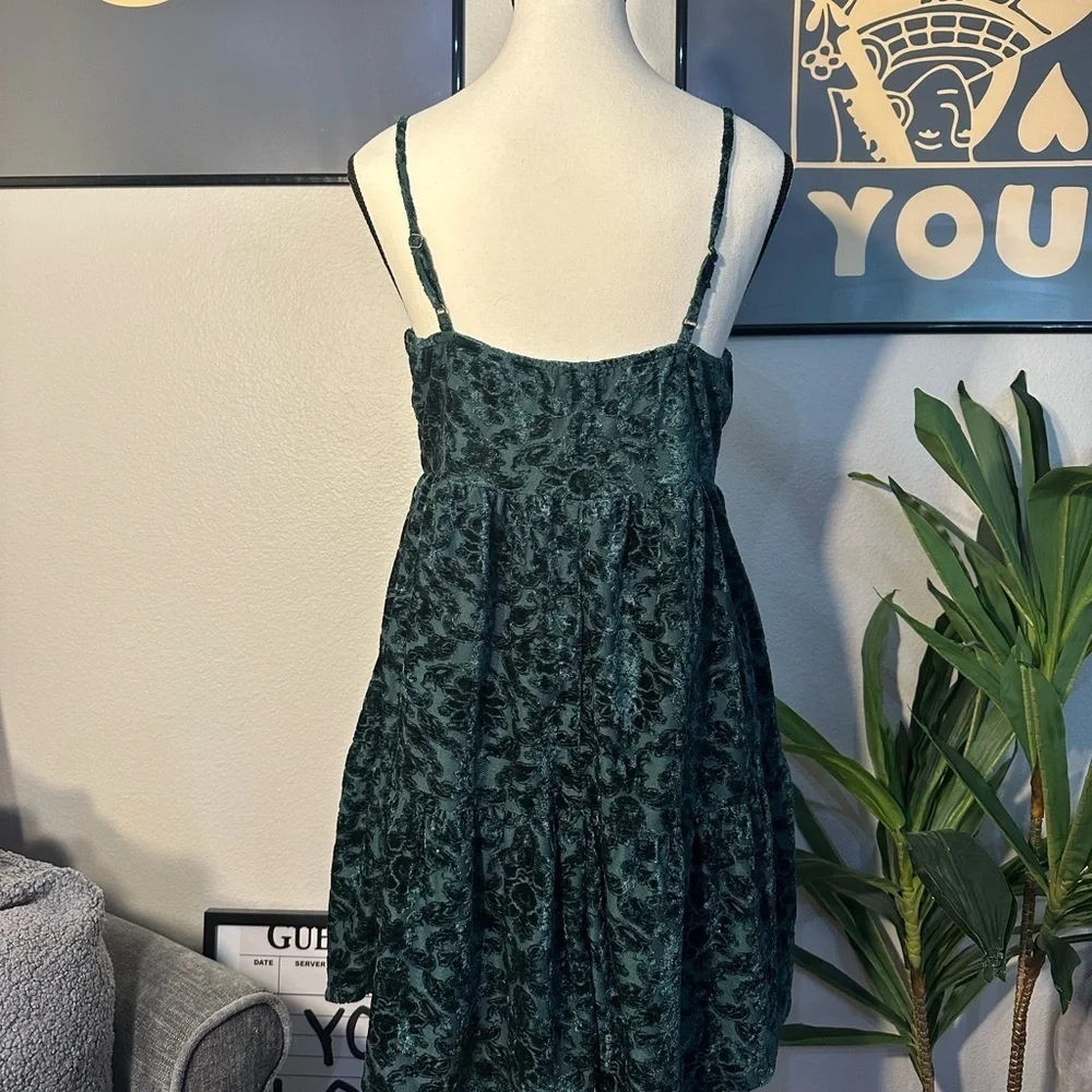 Wild Fable Green Velvet Spaghetti Strap Dress